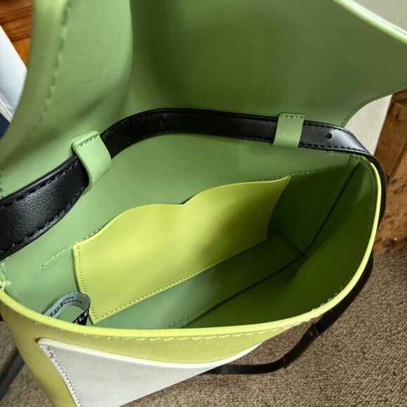 Y2K Anne Klein Colorblock Crossbody Shoulder Purse – Retro, Lion Emblem Closure - Picture 6 of 12